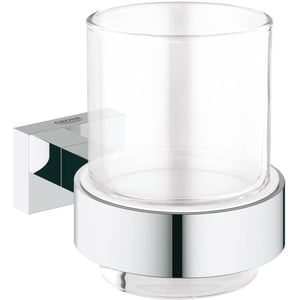 Grohe Essentials Cube glashouder met glas Chroom