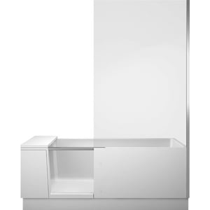 Duravit Shower + Bath Bad met gemonteerde deur rechts 170x75 cm Wit Spiegelglas