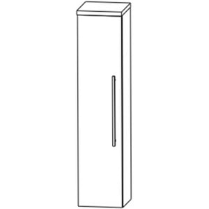 Saqu Pekka Midikast 1 deur links 30x32,5x129,6 cm Hoogglans wit/ hoogglans wit