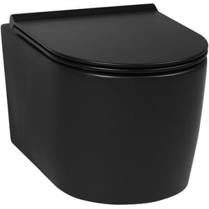 Saqu wandcloset inclusief toiletbril compact rimless mat zwart