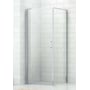 Saqu Engis Douchecabine Vierkant met draaideur links 90x90x210cm Aluminium hoogglans/Helder glas (antikalk)