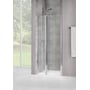Sealskin Duka 1400 swingdeur R.draaiend 90(B)x195(H) cm (met vaste wand, tussen 2 muren, gemonteerd op een vloer - glas midden) mat zilver chinchilla glas