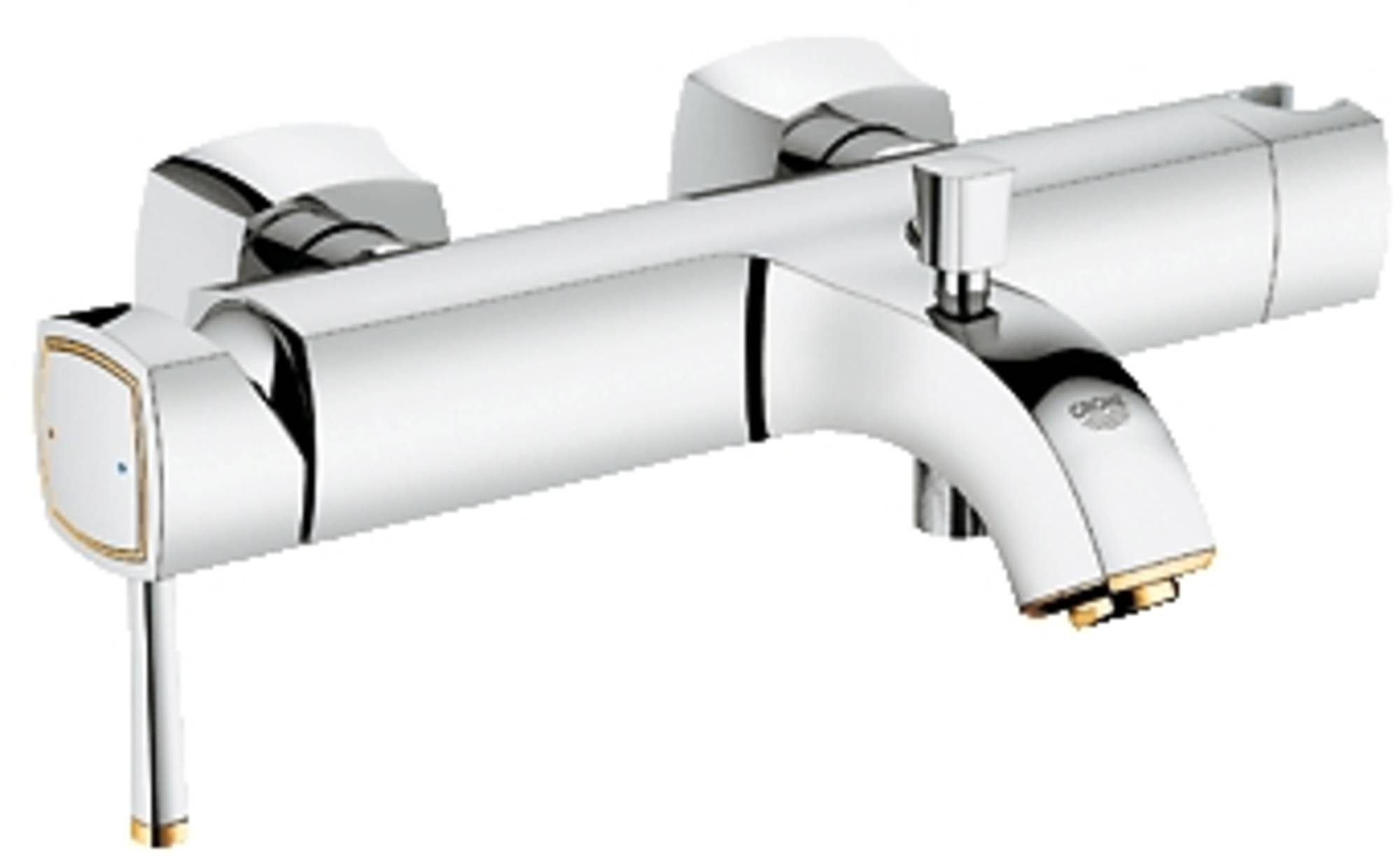 Grohe Grandera badkraan met geintegreerde handdouchehouder ChroomGoud Saniweb.be