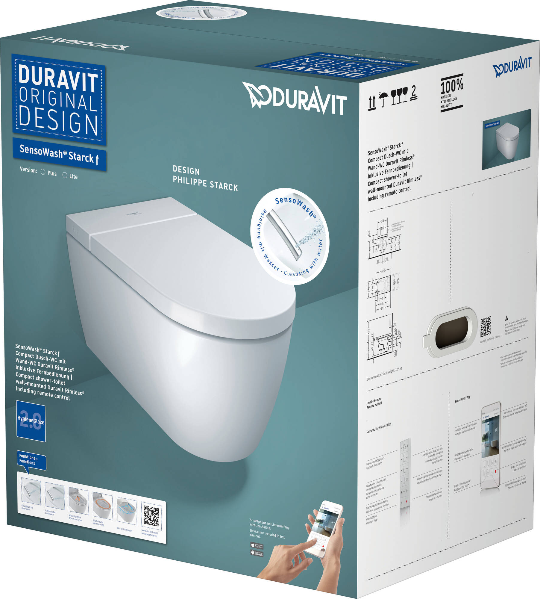 Egypte noodzaak Verhogen Duravit SensoWash Starck F Lite douche-wc incl. thermoplast toiletbril Wit  - Saniweb.be